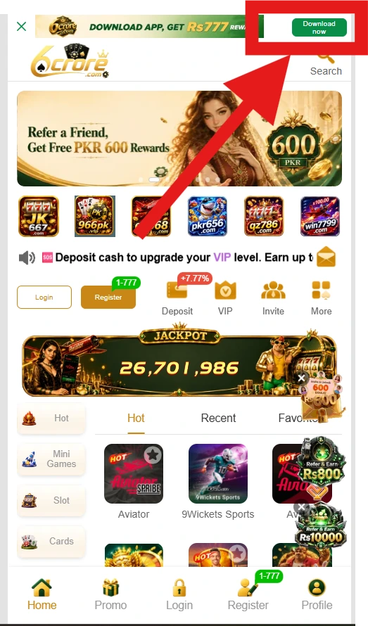 6CroreGame Download Button